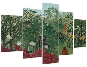 Tablou - Henri Rousseau, Tropical Forest with Monkeys, reproducere (150x105 cm)