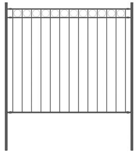 Gard de grădină, negru, 1,7x0,8 m, oțel