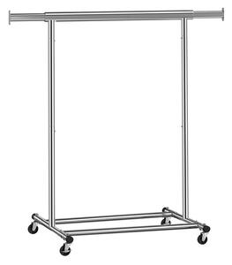 Suport pentru haine INEZ cu roți, max.90kg, 83,5x45x160cm, argintiu Jurhan
