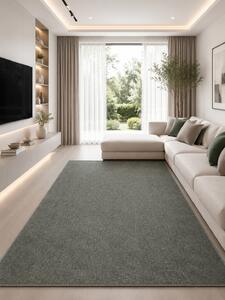 Covor Belgian Fargo 71501-040, Marime 80 x 150 cm, Verde, Inaltime Fir 7 mm, Antialergic, Polipropilena, Living, Dormitor, Sufragerie, Copii 80 x 150