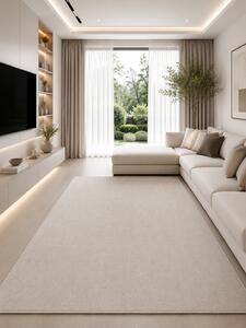 Covor Belgian Fargo 71501-050, Marime 80 x 150 cm, Crem, Inaltime Fir 7 mm, Antialergic, Polipropilena, Living, Dormitor, Sufragerie, Copii 80 x 150