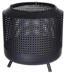 ProGarden Coș de foc cu grilaj pentru grătar, negru, 50x51 cm FB8200820