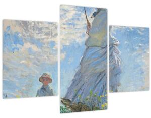 Tablou - Claude Monet, Woman with a Parasol - Madame Monet and Her Son, reproducere (90x60 cm)