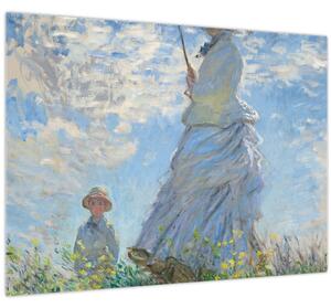 Tablou - Claude Monet, Woman with a Parasol - Madame Monet and Her Son, reproducere (70x50 cm)