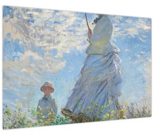 Tablou - Claude Monet, Woman with a Parasol - Madame Monet and Her Son, reproducere (90x60 cm)