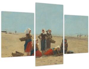 Tablou - Eugène Boudin, Women on the Beach at Berck, reproducere (90x60 cm)