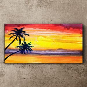 Tablou canvas coasta palmierii apus de soare