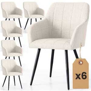 Set 6 scaune de sufragerie Luxemburg (crem + negru). Promo -13%. 1152289