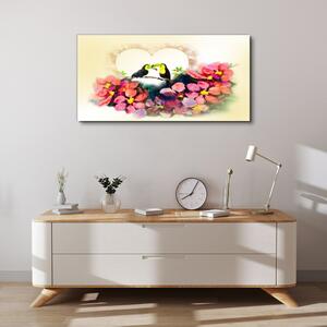 Tablou canvas Abstracte Flori Păsări Inimă