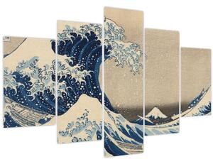 Tablou - Katsushika Hokusai, Under the Wave off Kanagawa, reproducere (150x105 cm)