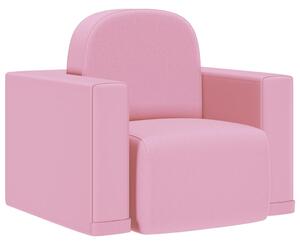 Canapea pentru copii 2-în-1, roz, piele ecologică