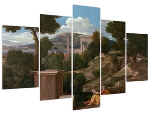 Tablou - Nicolas Poussin, Landscape with Saint John on Patmos, reproducere (150x105 cm)