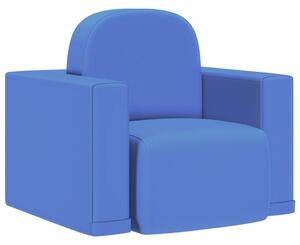 Canapea pentru copii 2-în-1, albastru, piele ecologică