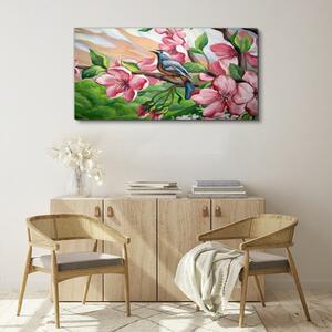Tablou canvas Abstract Flowers Bird