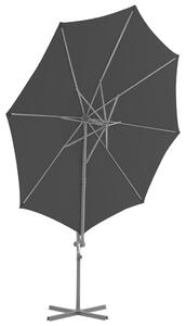 Umbrelă în consolă cu stâlp din oțel, negru, 300 cm