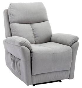 Fotoliu Relax Reclinabil Manual cu Suport pentru Picioare Extensibil, Buzunar Lateral, din Țesătură și Spumă, 82Lx92Px99Î cm, Gri
