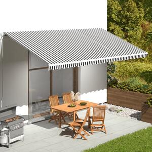 Pânză de rezervă copertină, antracit și alb, 6x3 m