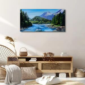 Tablou canvas munți pădure râu natura
