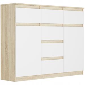 Comodă Raunia (stejar sonoma + alb). Promo -12%. 1151541