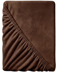 Cearsaf Cocolino microplus cu elastic 90x200 cm maro inchis