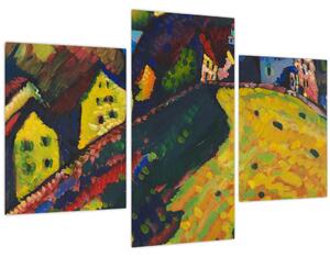 Tablou - Vasily Kandinsky, Houses at Murnau, reproducere (90x60 cm)