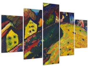 Tablou - Vasily Kandinsky, Houses at Murnau, reproducere (150x105 cm)