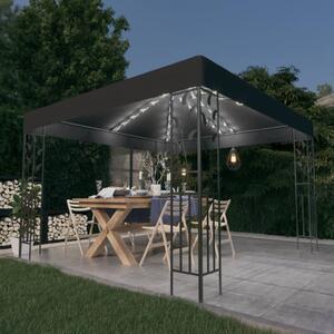Pavilion cu șir de lumini LED, antracit, 3x3 m