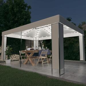 Pavilion cu șir de lumini LED, alb, 3x4 m