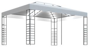 Pavilion cu șir de lumini LED, alb, 4x3x2,7 m