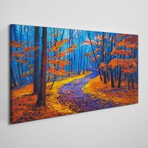 Tablou canvas frunze de pădure de toamnă