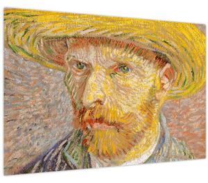 Tablou - Vincent van Gogh, Self-Portrait with a Straw Hat (The Potato Peeler), reproducere (90x60 cm)