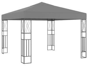 Pavilion cu șir de lumini LED, antracit, 3x3 m, țesătură
