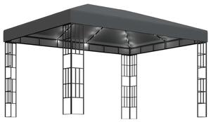 Pavilion cu șir de lumini LED, antracit, 3x4 m