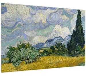 Tablou - Vincent van Gogh, Wheat Field with Cypresses, reproducere (90x60 cm)