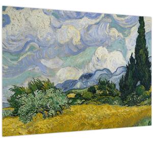 Tablou - Vincent van Gogh, Wheat Field with Cypresses, reproducere (70x50 cm)