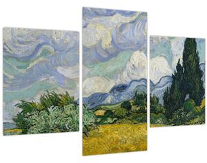 Tablou - Vincent van Gogh, Wheat Field with Cypresses, reproducere (90x60 cm)