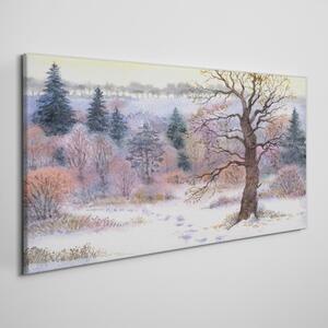 Tablou canvas pădure iarnă zăpadă natură