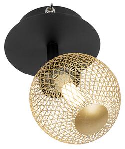 Spotlight negru cu auriu reglabil - Athens Wire