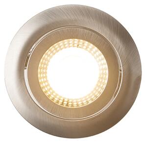 Set de 5 spoturi moderne îngropate din oțel, inclusiv LED cu dimmer în 3 trepte - Mio