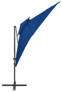 Umbrelă suspendată cu înveliș dublu, albastru azuriu 250x250 cm
