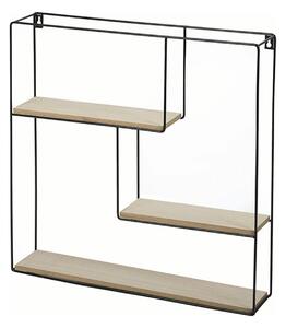 Raft DESIO TYPUL 1, stejar natural/negru, lemn/metal, 50x10x50 cm