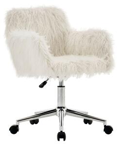 Scaun de lucru reglabil cu funcție rotativă, design ergonomic, Alb