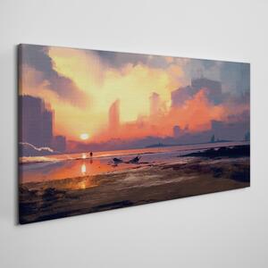 Tablou canvas Apus de soare de ceață abstractă