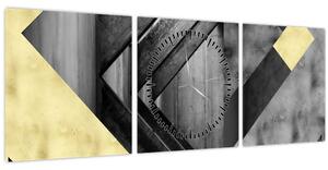 Tablou - Textura forme (cu ceas) (90x30 cm)