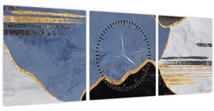 Tablou - Forme texturate (cu ceas) (90x30 cm)