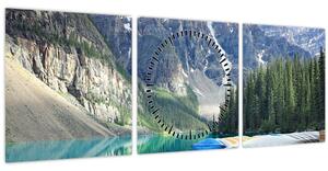 Tablou - Moraine Lake (cu ceas) (90x30 cm)