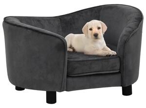 Canapea pentru câini, gri, 69x49x40 cm, pluș