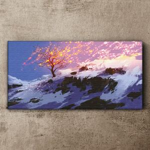 Tablou canvas Munte Arbore Iarnă Zăpadă