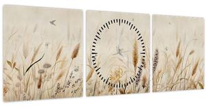 Tablou - Pajiște sălbatică (cu ceas) (90x30 cm)