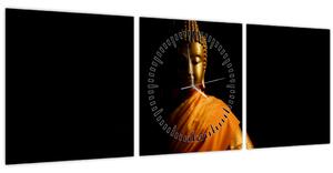 Tablou - Statuia lui Buddha de aur (cu ceas) (90x30 cm)